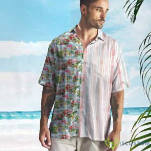 Flamingos Short Sleeve Button Down Summer Hawaiian Shirt - Flamingo Hawaiian Shirts Short Sleeve Button Down Summer Shirt Beach Casual Shirts Summer Shirt, Summer Vacation Shirt Gift TD-0128-UAN1_3