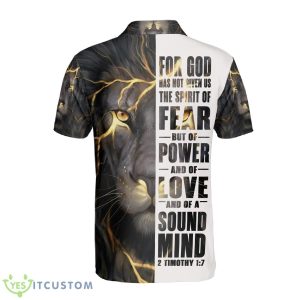 For God Has Not Given Us Christian Jesus Lion 3D Polo Shirt Gift For Men And Women - For God Has Not Given Us Polo Shirt, Christian Polo Shirt, Jesus Lion Polo Shirt, Jesus 3D Shirt, Polo shirts for men, Gift For Christian_4