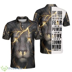 For God Has Not Given Us Christian Jesus Lion 3D Polo Shirt Gift For Men And Women - For God Has Not Given Us Polo Shirt, Christian Polo Shirt, Jesus Lion Polo Shirt, Jesus 3D Shirt, Polo shirts for men, Gift For Christian_5