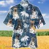 French Bulldog In Tropical Plants Pattern Blue And White Hawaiian Shirt Aloha Shirt For Men Women Product Photo 1
