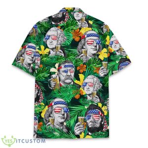 George Sloshington Washington 3D Hawaiian Shirt Summer Beach For Men And Women Gift - George Sloshington Washington Hawaiian Shirt for Men Button Down 4th of July Teddy Boozedevelt, Aloha Tropical Summer Holiday Hawaiian Shirt_2
