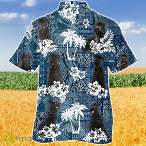 Giant Schnauzer In Tropical Plants Pattern Blue And White Hawaiian Shirt Aloha Shirt For Men Women Product Photo 2
