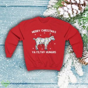 Goat Santa Sweatshirt Men And Women Gift Christmas - Goat Santa Sweatshirt, Merry Christmas Ya Filthy Humans Shirt, Goat Long Sleeve, Funny Goat Christmas Clothes, Goat Lover, Farmer Gift_2