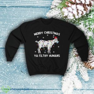 Goat Santa Sweatshirt Men And Women Gift Christmas - Goat Santa Sweatshirt, Merry Christmas Ya Filthy Humans Shirt, Goat Long Sleeve, Funny Goat Christmas Clothes, Goat Lover, Farmer Gift_3