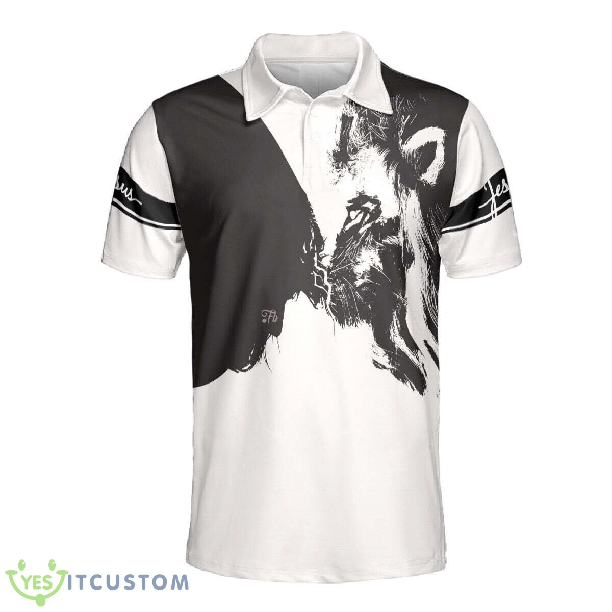 God Is Bigger Men's Short Sleeve Jesus Lion 3D Polo Shirt Gift For Men And Women 8 god is bigger mens short sleeve jesus lion 3d polo shirt gift for men and women 1
