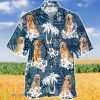 Golden Retriever In Tropical Plants Pattern Blue And White Hawaiian Shirt Aloha Shirt For Men Women Product Photo 1