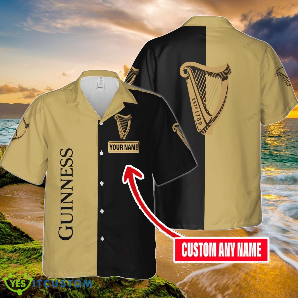 Guinness Custom Name Hawaiian Shirt Unique Gift For Men And Women Product Photo 1