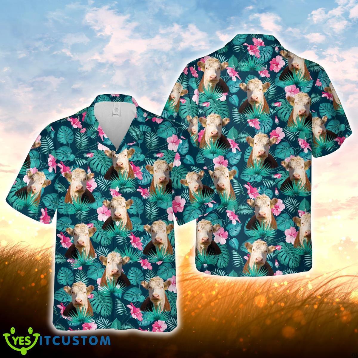 Hereford Blue Floral Summer 3D Hawaiian Shirt For Men Women Product Photo 1