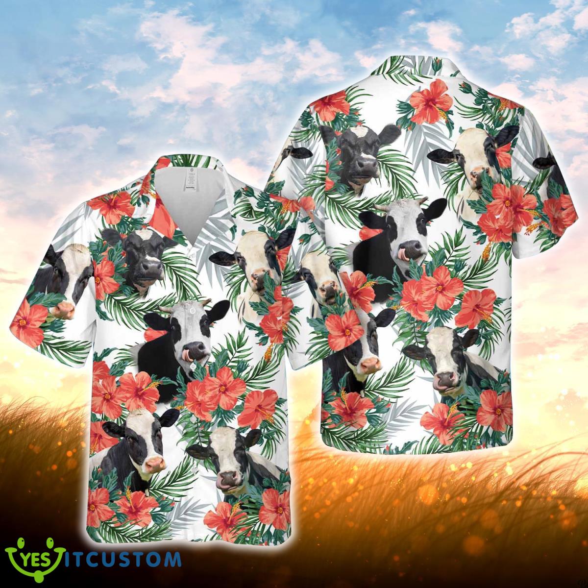 Holstein Hawaiian Flowers Hawaiian Shirt For Men Women Product Photo 1