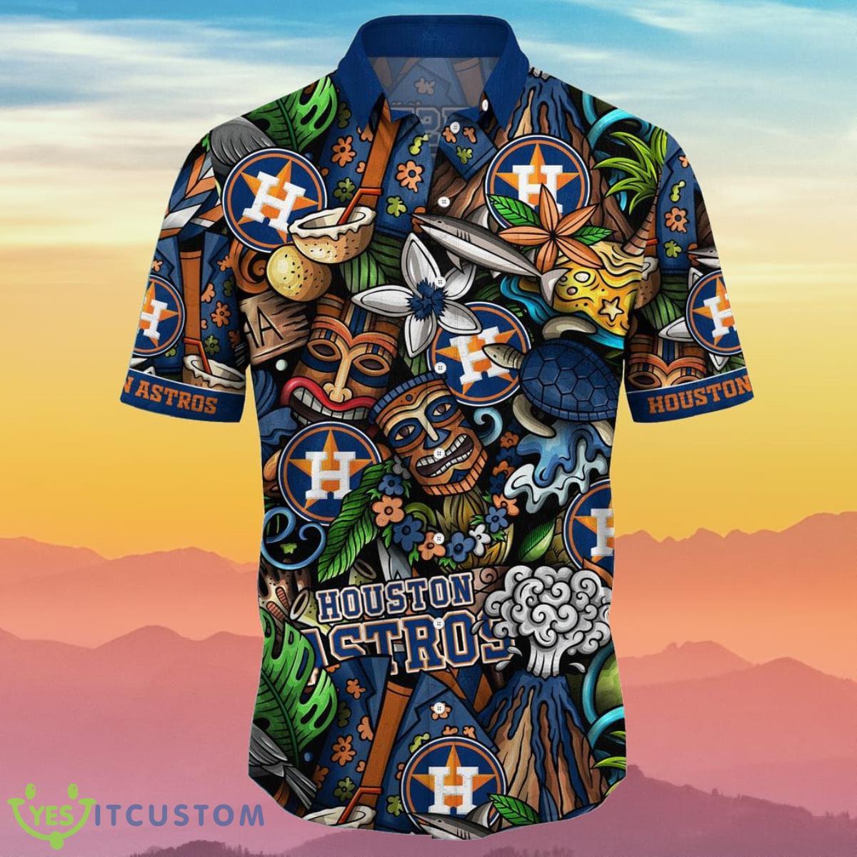 Houston Astros MLB Flower Hawaiian Best Gift Idea For Fans 7 Houston Astros MLB Flower Hawaiian Best Gift Idea For Fans Product Photo 2