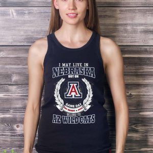 I May Live In Nebraska But On Game Day My Heart & Soul Belongs To Arizona Wildcats Shirt - Ladies Tank Top