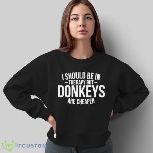 I should be in therapy but donkeys are cheaper shirt - Sweatshirt