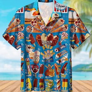 Ice Cream Unisex Hawaiian Shirt And Shorts Gift For Men And Women - Ice Cream Unisex Hawaiian Shirt And Shorts 3d, Ice Cream Shirt, Ice Cream Beach, Hawaiian Beach Shirt, Hawaiian Shirt Summer_3