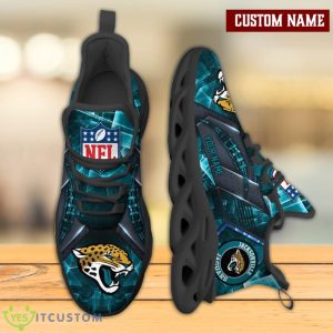 Jacksonville Jaguars NFL Light Abstract Pattern Custom Name Full Print Running Shoes Max Soul Product Photo 1