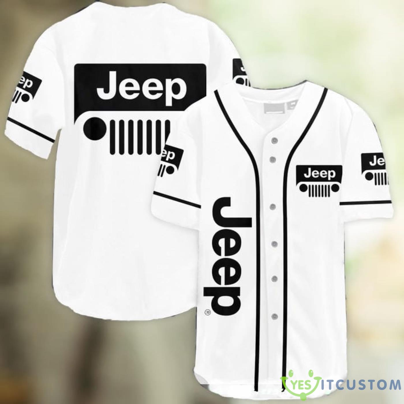 Jeep Black Logo Baseball Jersey Shirt 3 Jeep Black Logo Baseball Jersey Shirt Product Photo 1