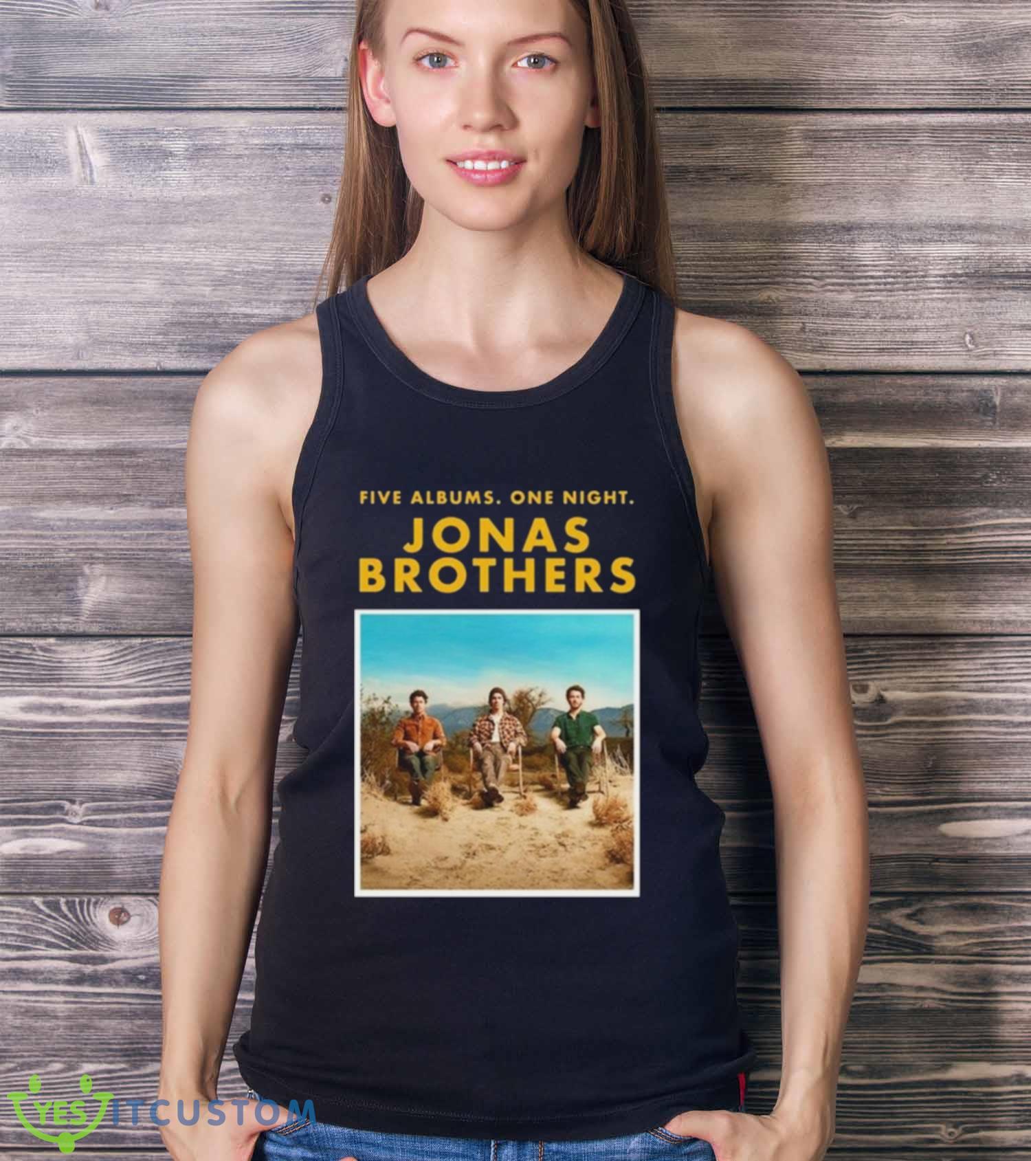 Jonas Brothers Five Albums One Night The Tour 2023 Shirt 3 Jonas Brothers Five Albums One Night The Tour 2023 Shirt - Ladies Tank Top