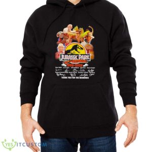 Jurassic Park 30th Anniversary 1993 2023 Thank You For The Memories Signatures Shirt - Men Black Hoodie