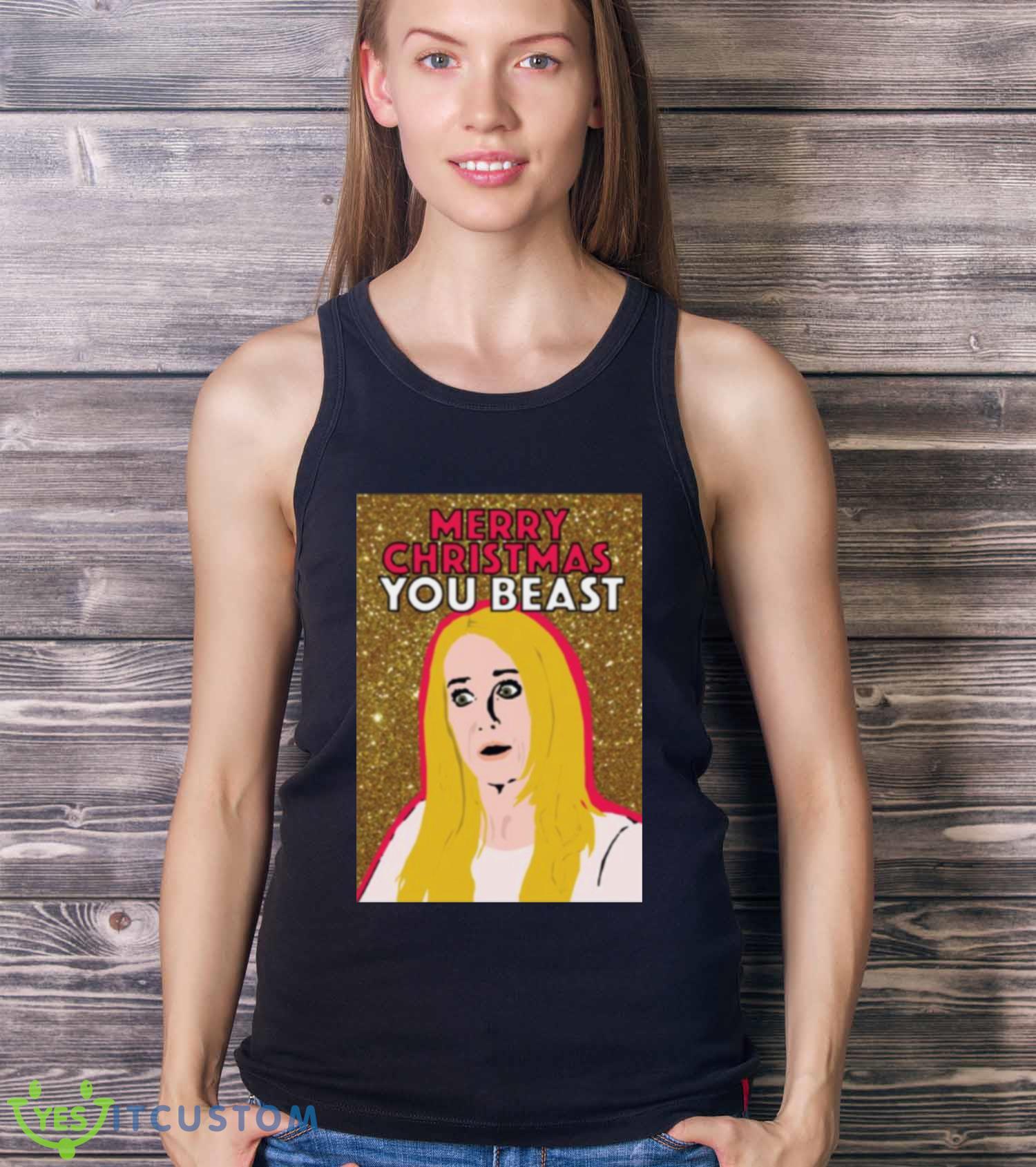 Kim Richards Merry Christmas You Beast Real Housewives Of Beverly Hills shirt 3 Kim Richards Merry Christmas You Beast Real Housewives Of Beverly Hills shirt - Ladies Tank Top