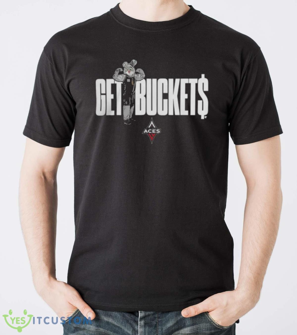 Las Vegas Aces Get Bucket$ Mascot T Shirt 4 Las Vegas Aces Get Bucket$ Mascot T Shirt Product Photo 4