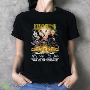 Led Zeppelin 55 Years 1968 2023 Memories Signatures Lightning Shirt - Ladies T-Shirt