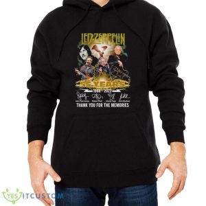 Led Zeppelin 55 Years 1968 2023 Memories Signatures Lightning Shirt - Men Black Hoodie