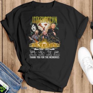 Led Zeppelin 55 Years 1968 2023 Memories Signatures Lightning Shirt - Black T-Shirt