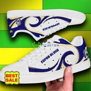 Liiga And Mestis Espoo Blues Logo Stan Smith Skate Shoes For Men And Women - Espoo Blues skate shoes_1