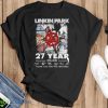 Linkin Park 27 Years 1966 – 2023 Thank You For The Memories Signatures Shirt - Black T-Shirt