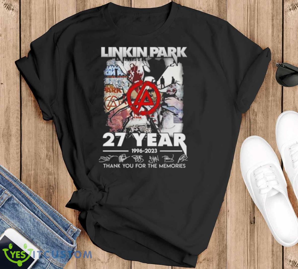 Linkin Park 27 Years 1966 – 2023 Thank You For The Memories Signatures Shirt 10 Linkin Park 27 Years 1966 – 2023 Thank You For The Memories Signatures Shirt - Black T-Shirt