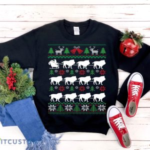 Lions Pulling Santa Sleigh Funny Lion Themed Ugly Christmas Sweatshirt - Lions Pulling Santa Sleigh Funny Lion Themed Ugly Christmas Sweatshirt African Wildlife Big Cat Lover Gift Christmas Lion Shirt_1