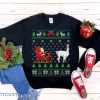 Llama Pulling Santa's Sleigh Funny Llama Themed Ugly Christmas Sweatshirt - Llama Pulling Santa's Sleigh Funny Llama Themed Ugly Christmas Sweatshirt Llama Lover Gift Llama Farmer Shirt Pet Llama Owner_1