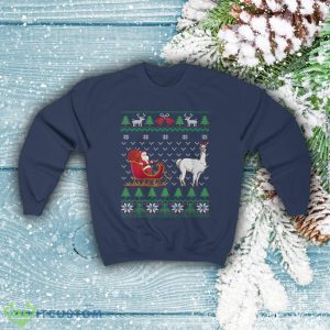 Llama Pulling Santa's Sleigh Funny Llama Themed Ugly Christmas Sweatshirt 5 Llama Pulling Santa's Sleigh Funny Llama Themed Ugly Christmas Sweatshirt - Llama Pulling Santa's Sleigh Funny Llama Themed Ugly Christmas Sweatshirt Llama Lover Gift Llama Farmer Shirt Pet Llama Owner_3