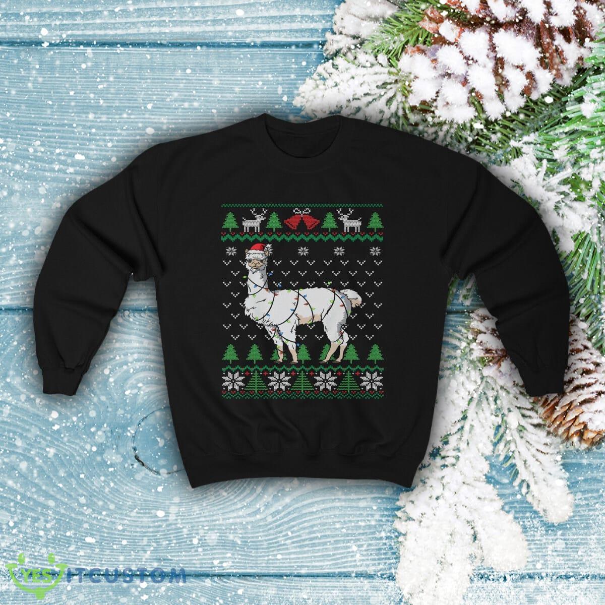 LLama Ugly Christmas Sweatshirt Men And Women Gift Christmas 7 LLama Ugly Christmas Sweatshirt Men And Women Gift Christmas - LLama Ugly Christmas Sweatshirt, Llama Santa Wrapped Christmas Lights, Funny Llama Pun Shirt, Llama Lover Gift, Unisex Crewneck Sweatshirt_2