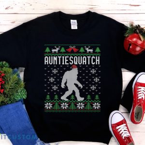 Matching Family Ugly Christmas Sweater For Aunt Santa Hat Sasquatch Shirt Xmas Bigfoot Sweatshirt - Matching Family Ugly Christmas Sweater For Aunt Santa Hat Sasquatch Shirt Xmas Bigfoot Sweatshirt Unisex Heavy Blend Crewneck S_1