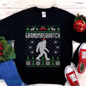 Matching Family Ugly Christmas Sweater For Grandma Santa Hat Sasquatch Shirt Xmas Bigfoot Sweatshirt - Matching Family Ugly Christmas Sweater For Grandma Santa Hat Sasquatch Shirt Xmas Bigfoot Sweatshirt Unisex Heavy Blend Crewne_1