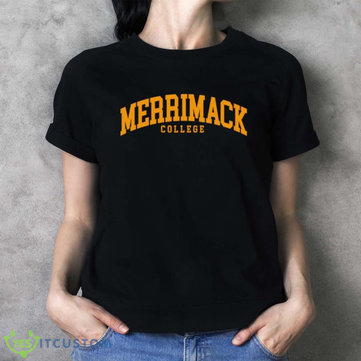 Merrimack College Font Curved Shirt Product Photo 2