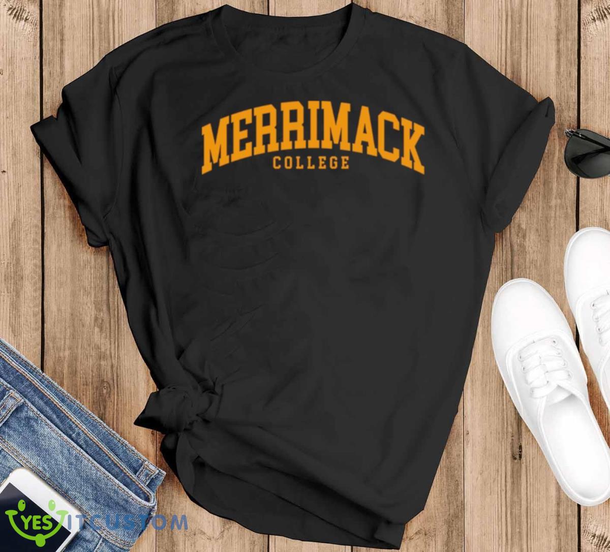Merrimack College Font Curved Shirt Product Photo 1