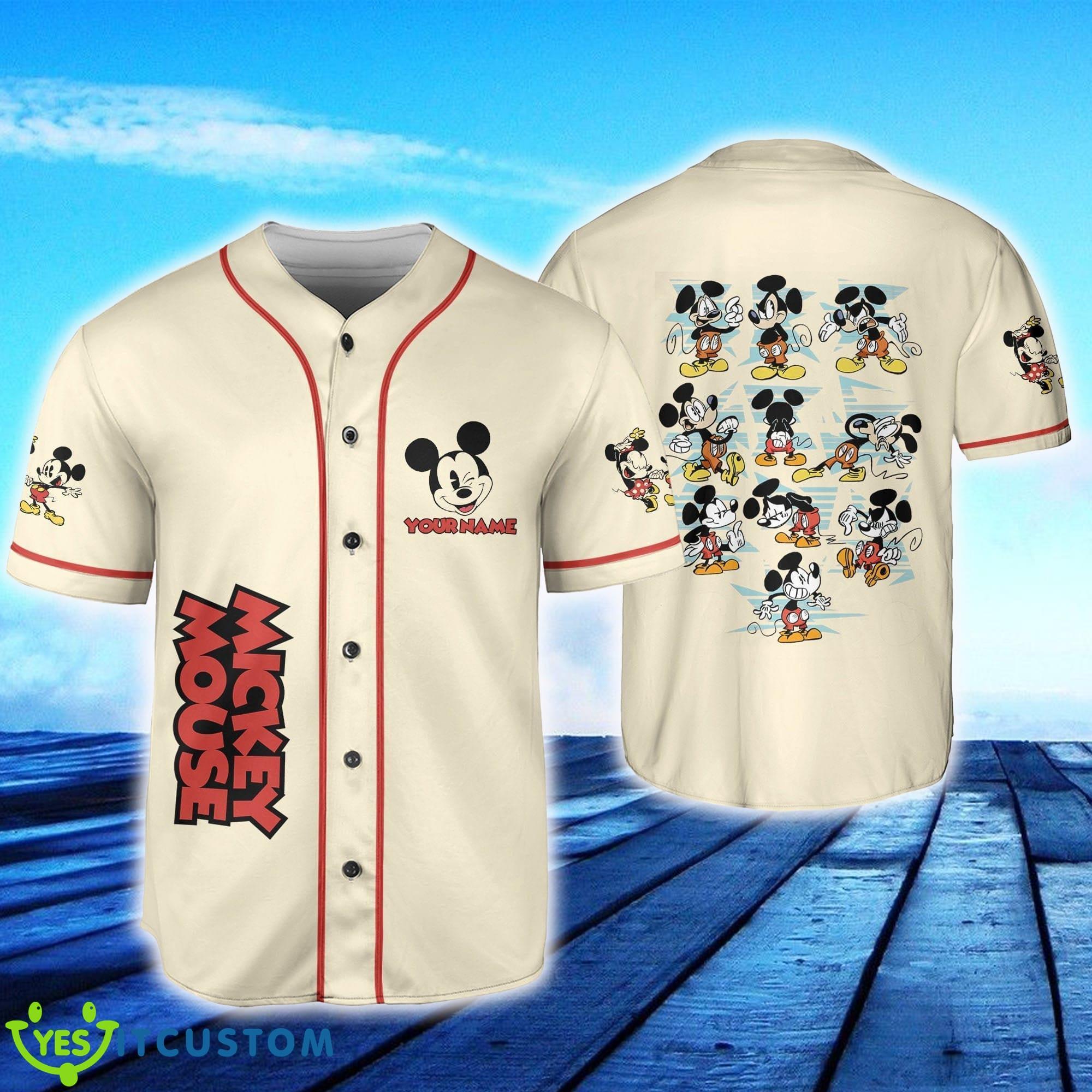Mickey Classic Lots Of Action Custom Name Baseball Jersey Gift For Men And Women - Mickey Classic Lots Of Action Custom Name Baseball Jersey Disney Men And Women Gift For Fans