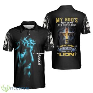 My God's Not Dead He Surely Alive Christian Jesus Lion 3D Polo Shirt Gift For Men And Women - My God's Not Dead He Surely Alive Polo Shirt, Christian Polo Shirt, Jesus Lion Polo Shirt, Polo shirts for men, Gift For Christian_4