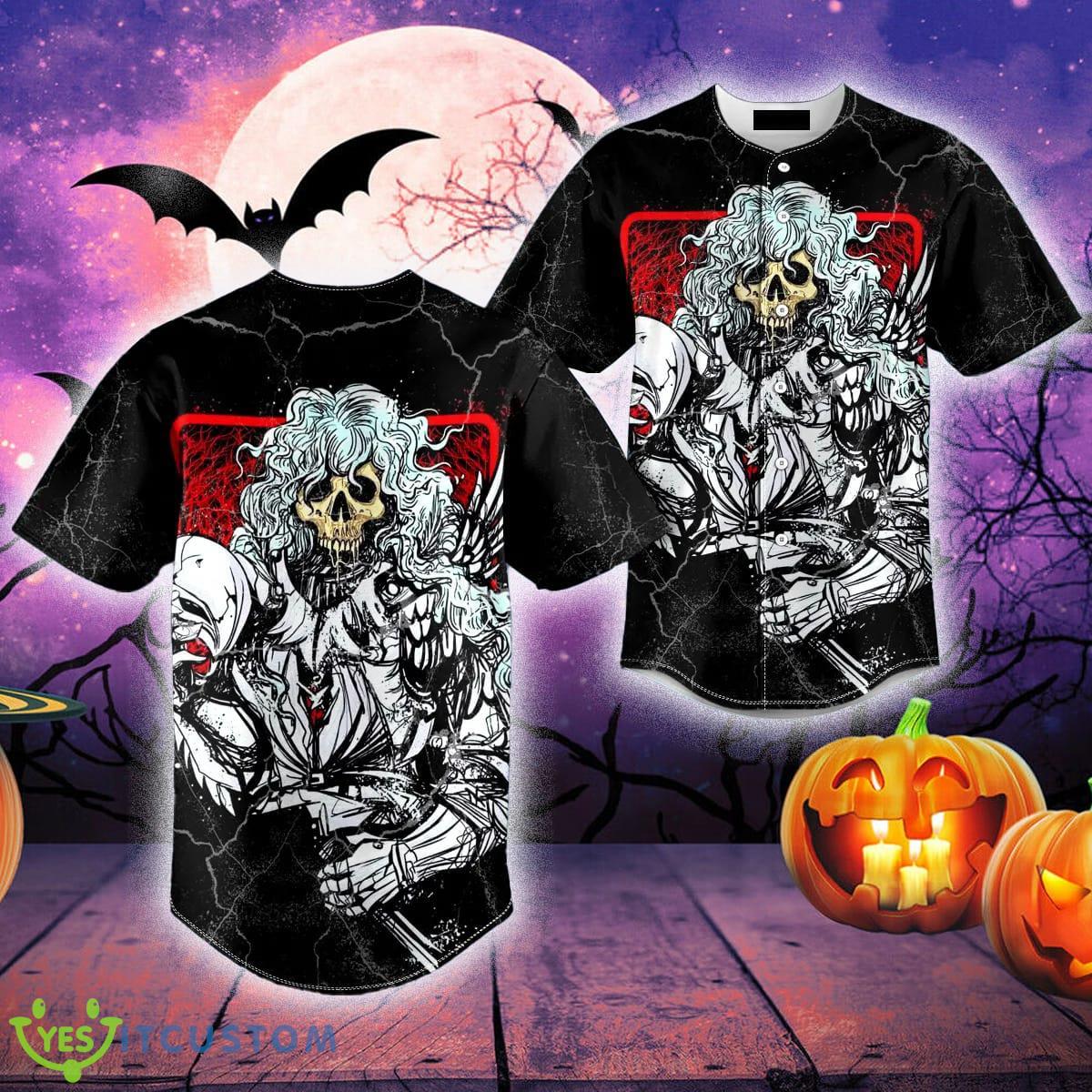 My Hero Samurai Skull Baseball Jersey For Men And Women Gift Halloween - My Hero Samurai Skull Baseball Jersey_1