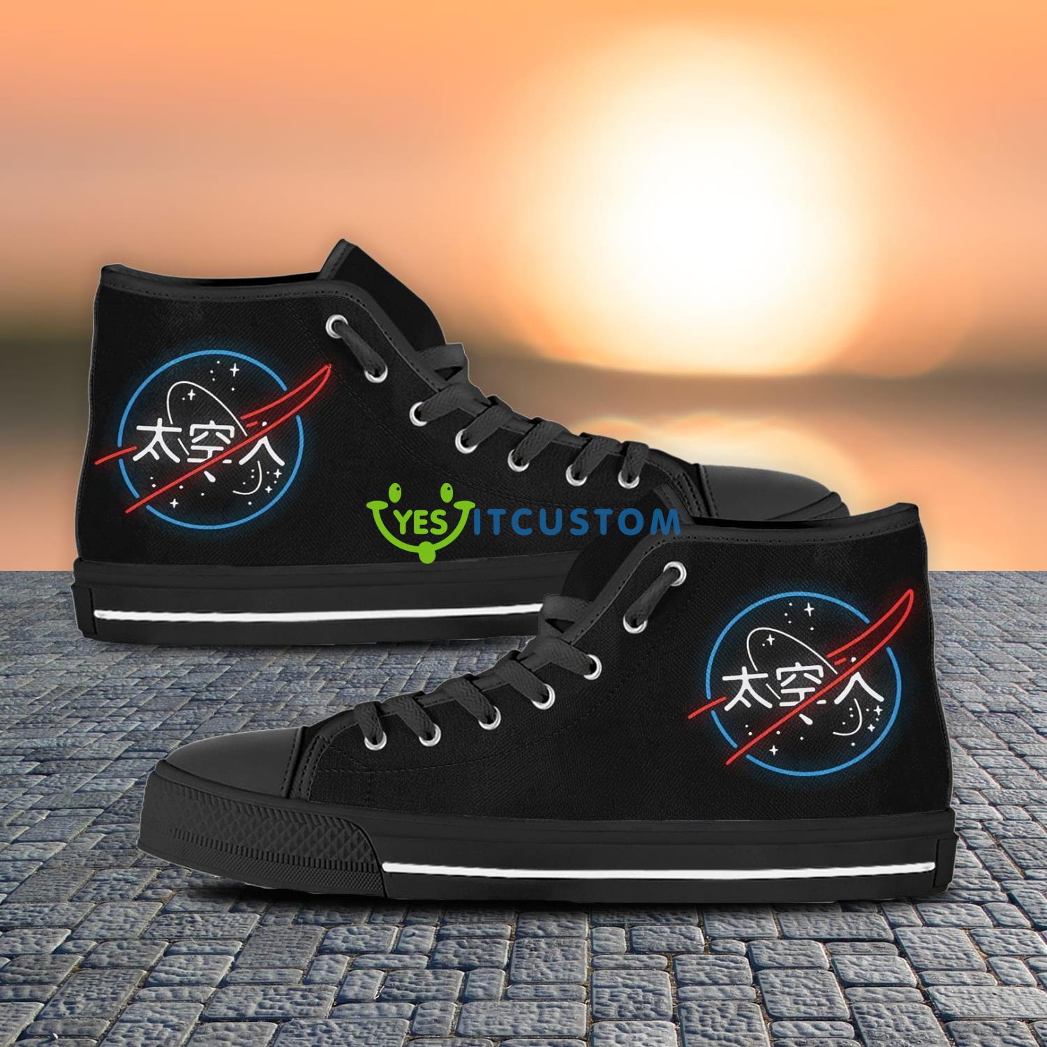 Nasa Shoes Nasa High Top Canvas Sneakers Gift For Men And Women Black 2 Nasa Shoes Nasa High Top Canvas Sneakers Gift For Men And Women Black Product Photo 1