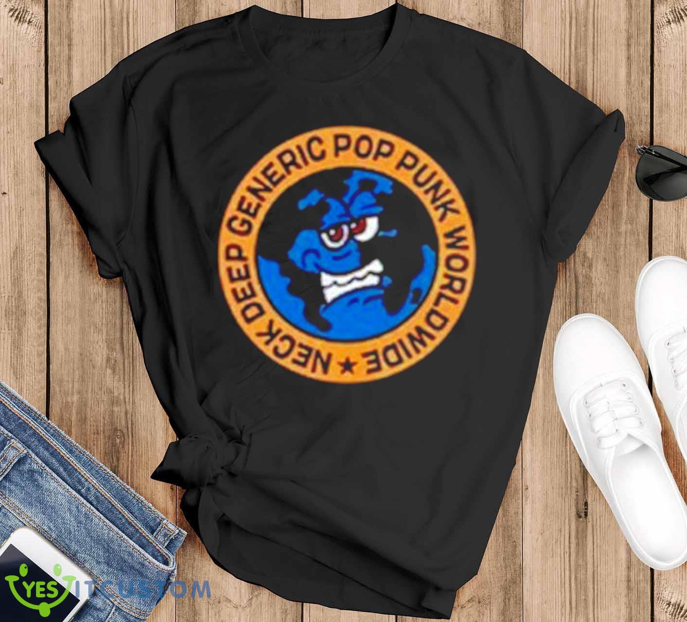 Neck Generic Pop Punk Shirt 12 Neck Generic Pop Punk Shirt - Black T-Shirt