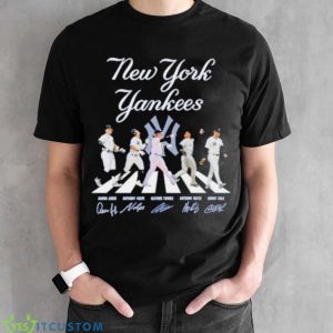 New York Yankees Aaron Judge Anthony Volpe Gleyber Torres Anthony and Gerrit Cole Abbey Road Shirt 7 New York Yankees Aaron Judge Anthony Volpe Gleyber Torres Anthony and Gerrit Cole Abbey Road Shirt - Black Unisex T-Shirt