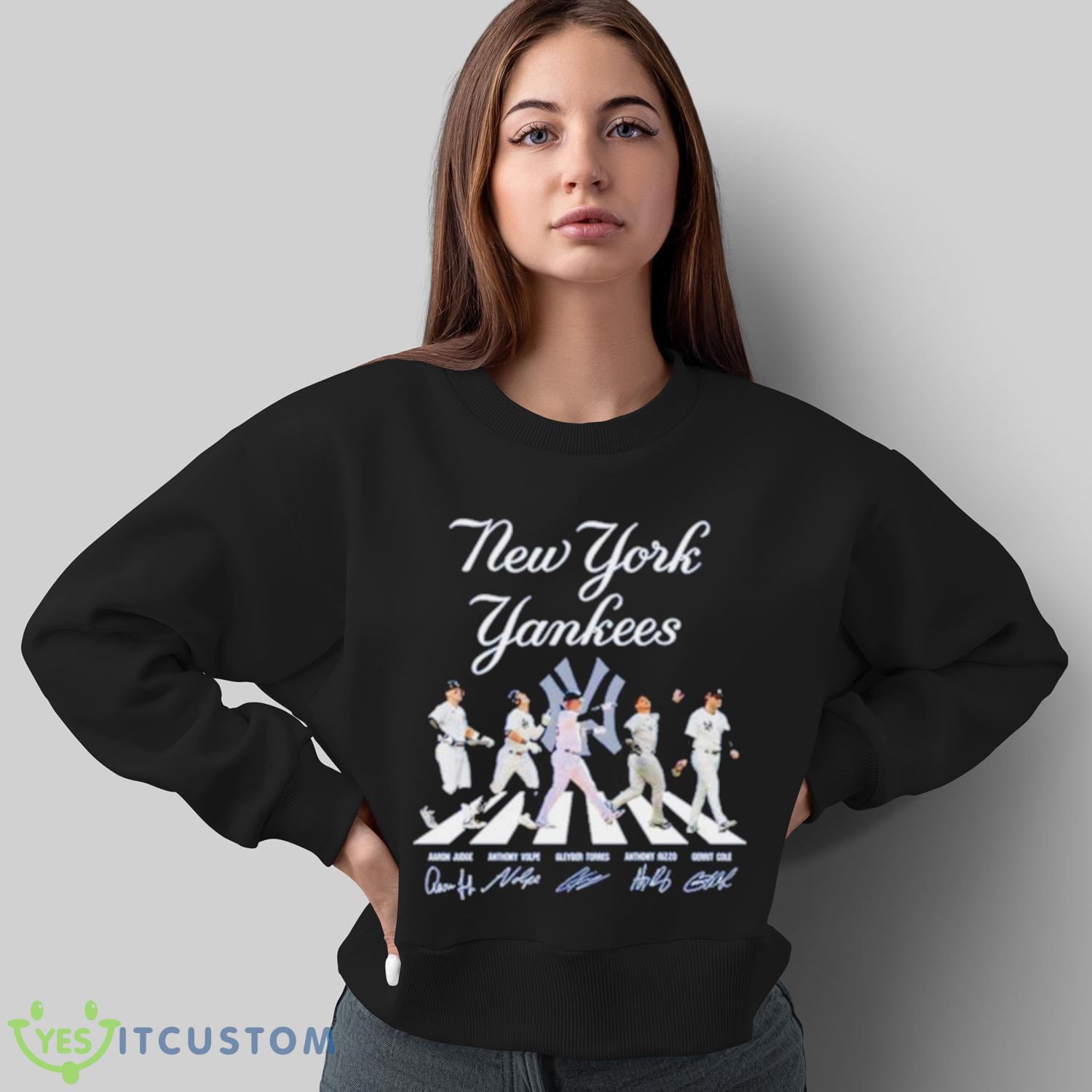 New York Yankees Aaron Judge Anthony Volpe Gleyber Torres Anthony and Gerrit Cole Abbey Road Shirt 5 New York Yankees Aaron Judge Anthony Volpe Gleyber Torres Anthony and Gerrit Cole Abbey Road Shirt - Sweatshirt
