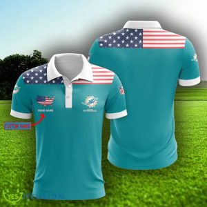 NFL Football Miami Dolphins Team Logo Golf Polo Shirt For Fans Custom Name - NFL Football Miami Dolphins Polo Shirt_2