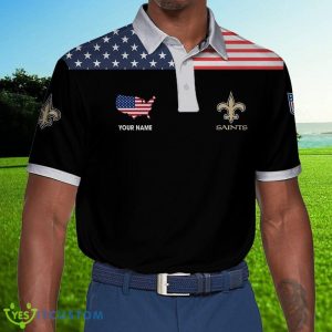 NFL Football New Orleans Saints Team Logo Golf Polo Shirt For Fans Custom Name - NFL Football New Orleans Saints Polo Shirt_1