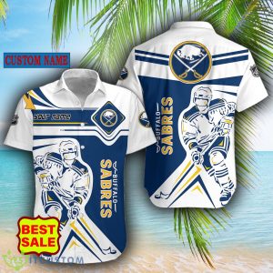 NHL Fans Buffalo Sabres Logo Set Hawaiian Shirt And Short Custom Name - Buffalo Sabres Hawaiian