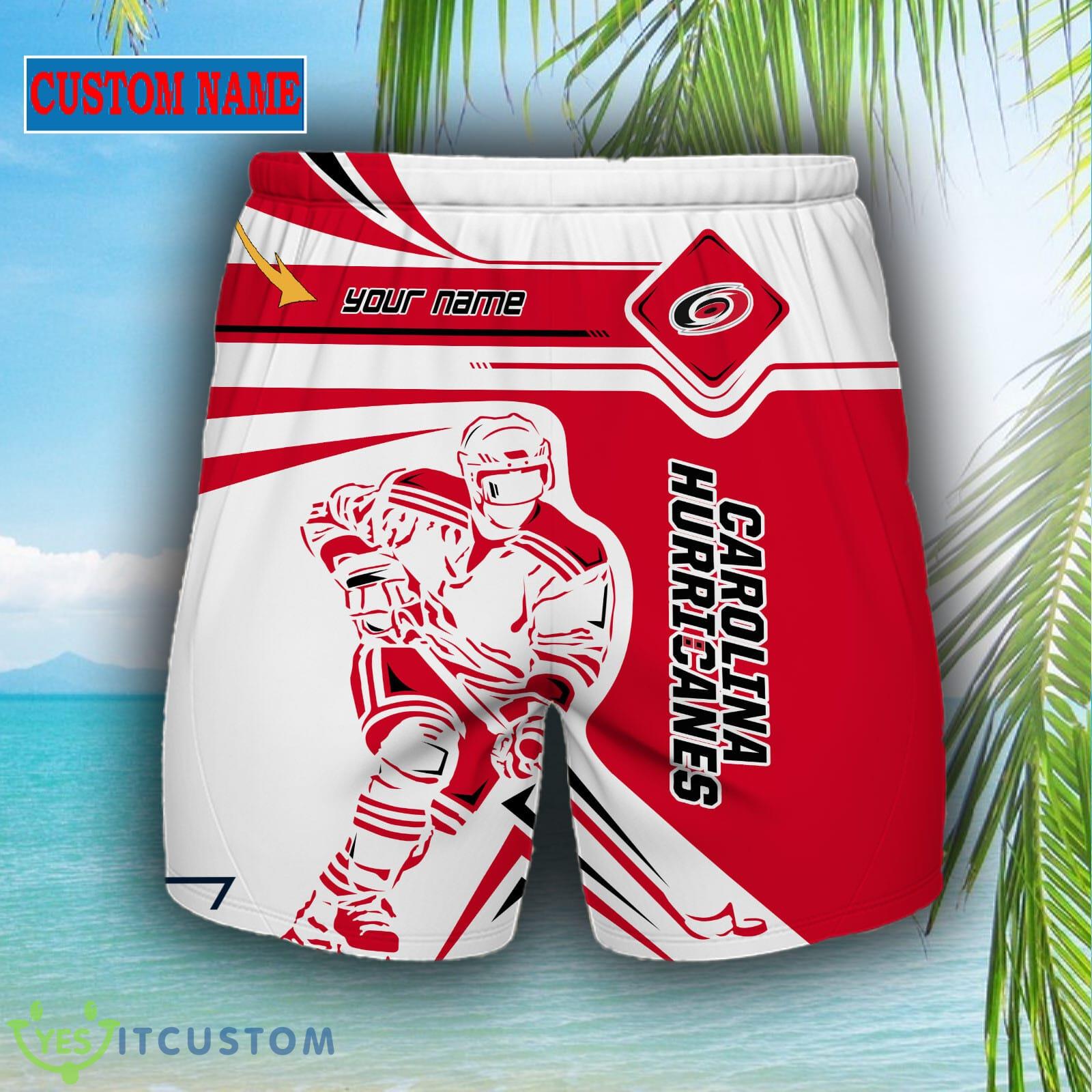 NHL Fans Carolina Hurricanes Logo Set Hawaiian Shirt And Short Custom Name 5 NHL Fans Carolina Hurricanes Logo Set Hawaiian Shirt And Short Custom Name - Carolina Hurricanes short