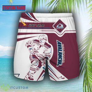 NHL Fans Colorado Avalanche Logo Set Hawaiian Shirt And Short Custom Name - Colorado Avalanche short