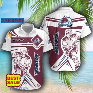 NHL Fans Colorado Avalanche Logo Set Hawaiian Shirt And Short Custom Name - Colorado Avalanche Hawaiian